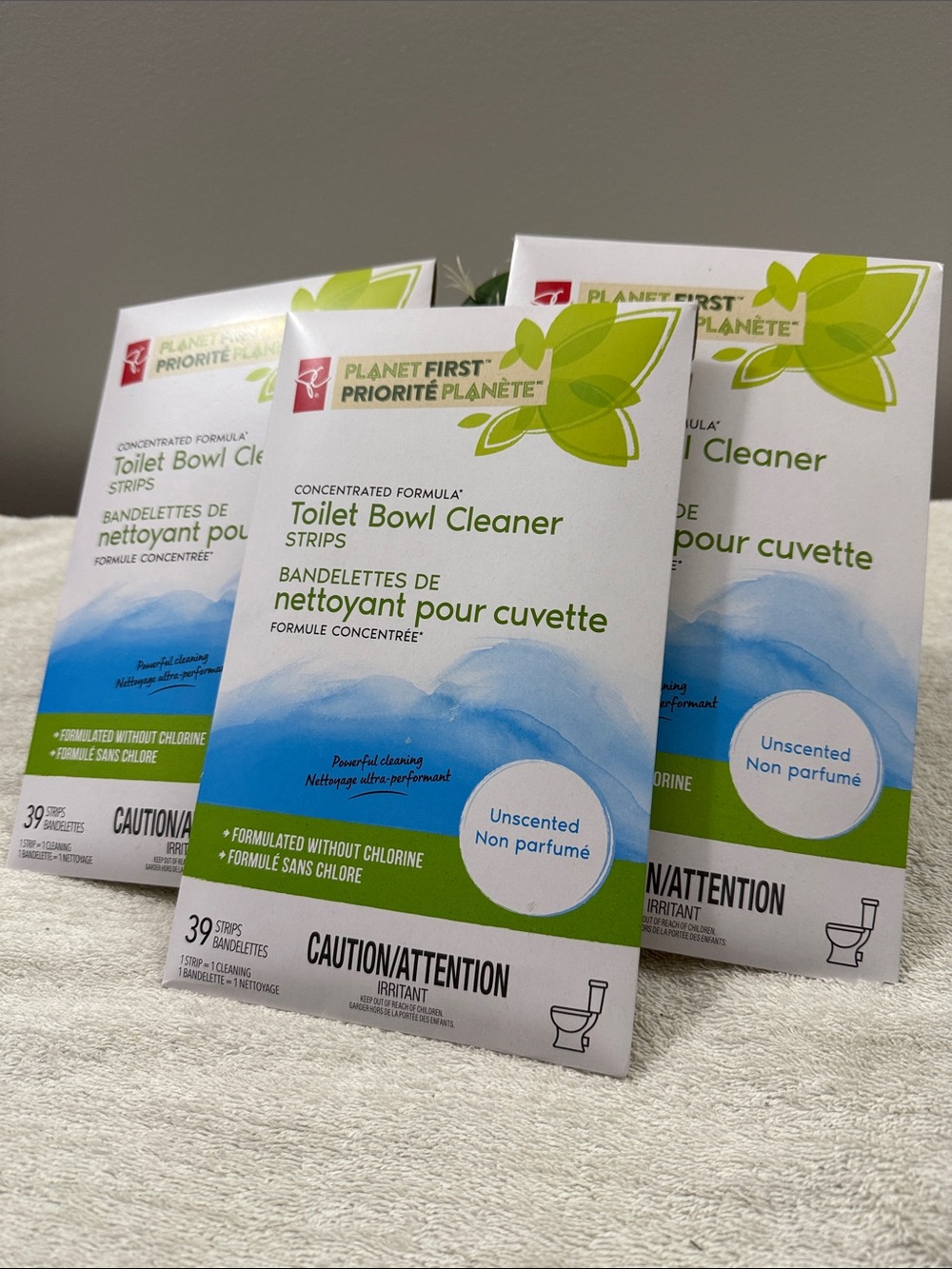 Planet First Unscented Toilet Bowl Cleaner Strips - Blue & Green 3 pkg x39strips